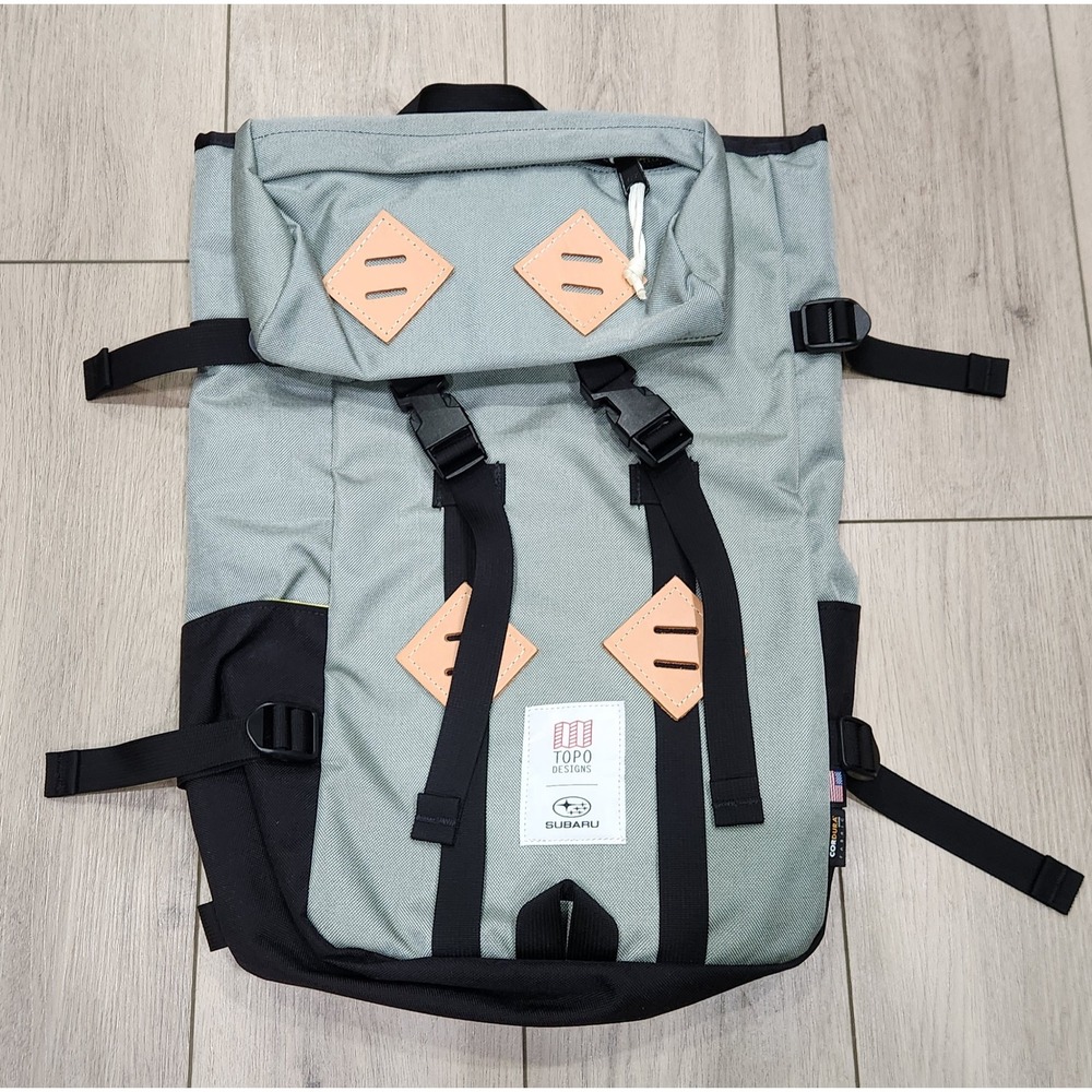 Topo Designs Subaru Collab Rolltop Backpack Gray Outdoor Adventure Travel‎ Work